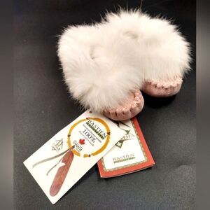 Bastien Baby Pink Fur Suede Toddler Moccasins Shoes Slippers Huron Native